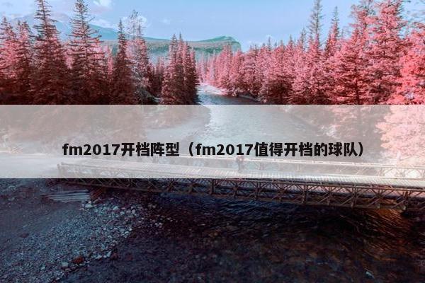 fm2017开档阵型（fm2017值得开档的球队）