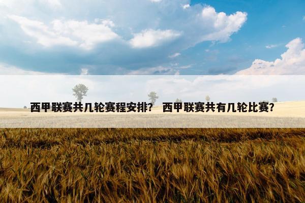 西甲联赛共几轮赛程安排？ 西甲联赛共有几轮比赛？