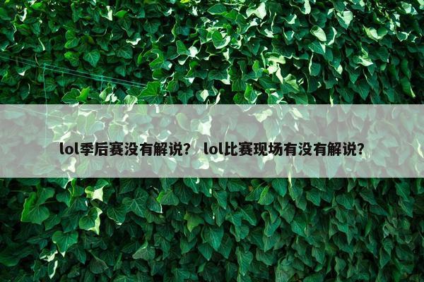 lol季后赛没有解说？ lol比赛现场有没有解说？