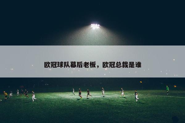 欧冠球队幕后老板，欧冠总裁是谁