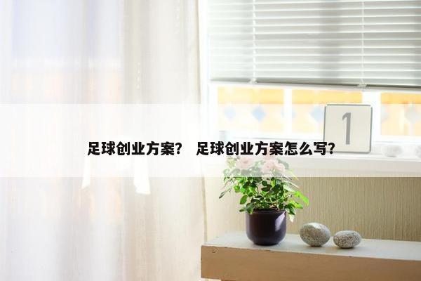 足球创业方案？ 足球创业方案怎么写？