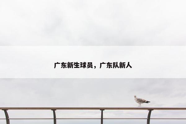 广东新生球员，广东队新人