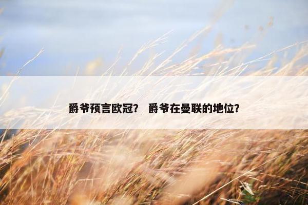 爵爷预言欧冠？ 爵爷在曼联的地位？