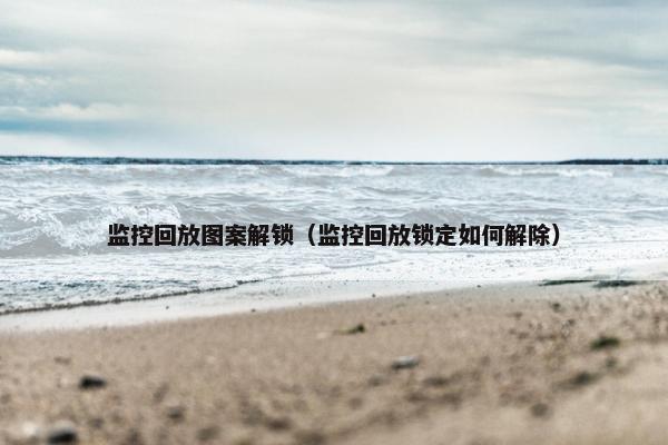 监控回放图案解锁（监控回放锁定如何解除）