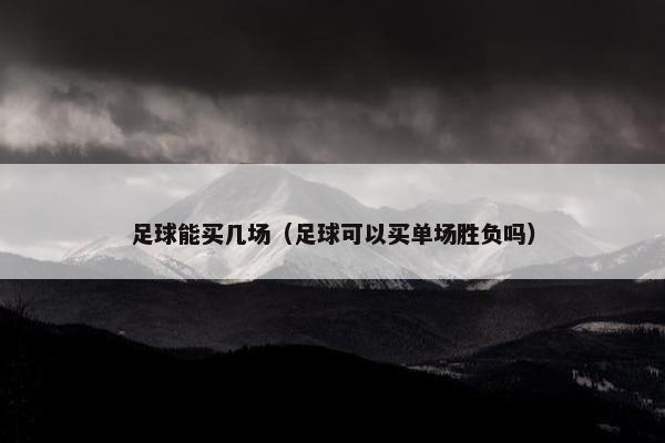 足球能买几场（足球可以买单场胜负吗）