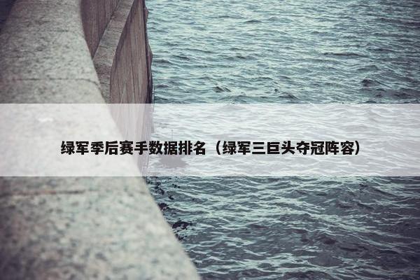 绿军季后赛手数据排名（绿军三巨头夺冠阵容）