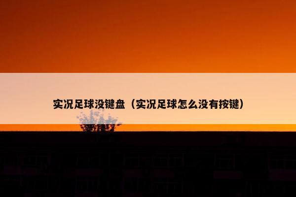 实况足球没键盘（实况足球怎么没有按键）