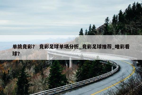 单挑竞彩？ 竞彩足球单场分析_竞彩足球推荐_唯彩看球？