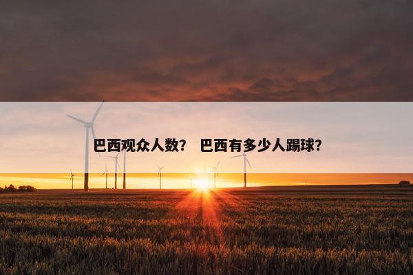巴西观众人数？ 巴西有多少人踢球？