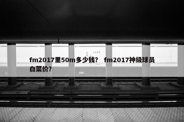 fm2017里50m多少钱？ fm2017神级球员白菜价？