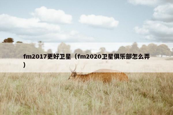 fm2017更好卫星（fm2020卫星俱乐部怎么弄）