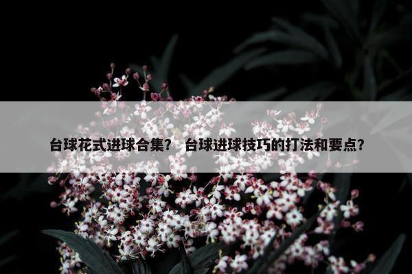 台球花式进球合集？ 台球进球技巧的打法和要点？