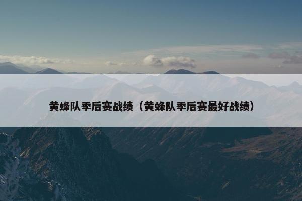 黄蜂队季后赛战绩（黄蜂队季后赛最好战绩）