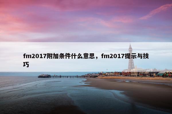 fm2017附加条件什么意思，fm2017提示与技巧