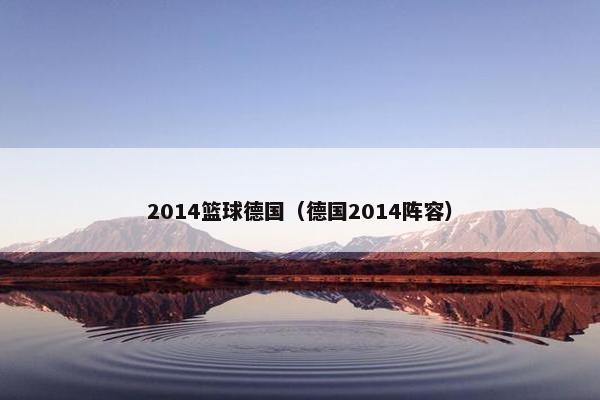 2014篮球德国（德国2014阵容）
