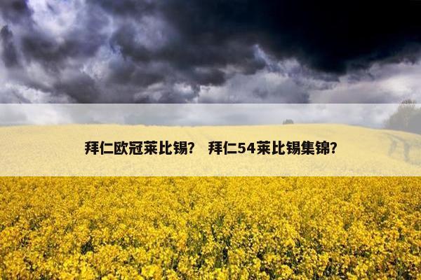 拜仁欧冠莱比锡？ 拜仁54莱比锡集锦？