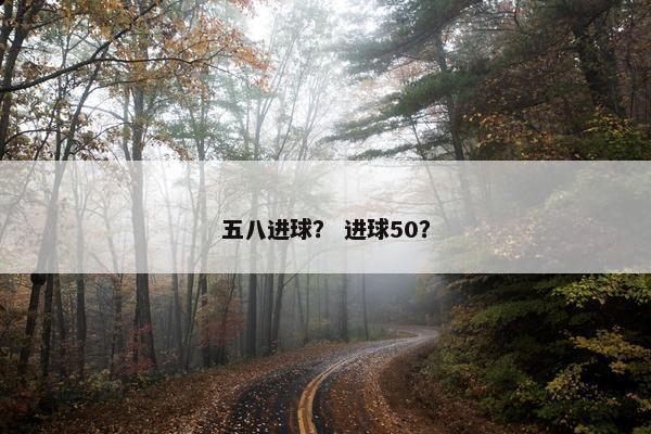 五八进球？ 进球50？