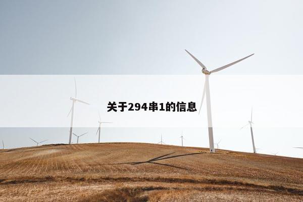 关于294串1的信息