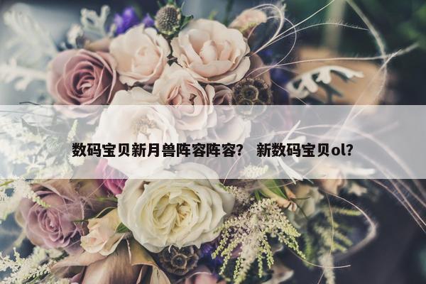 数码宝贝新月兽阵容阵容？ 新数码宝贝ol？