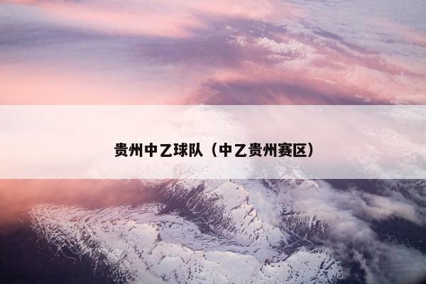 贵州中乙球队(中乙贵州赛区) 贵州中乙球队(中乙贵州赛区)