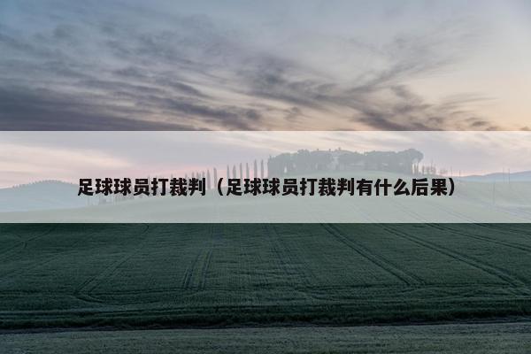 足球球员打裁判（足球球员打裁判有什么后果）