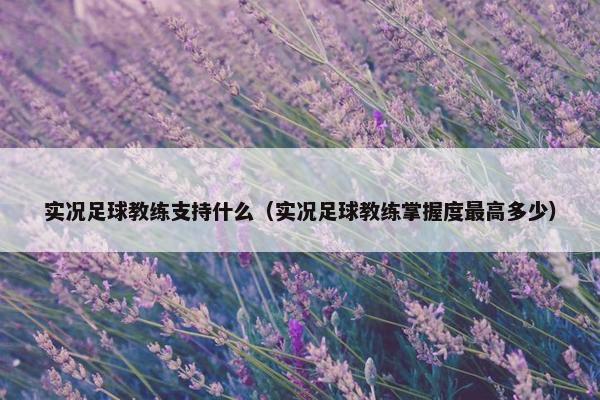 实况足球教练支持什么（实况足球教练掌握度最高多少）