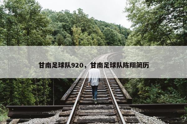 甘南足球队920，甘南足球队陈翔简历