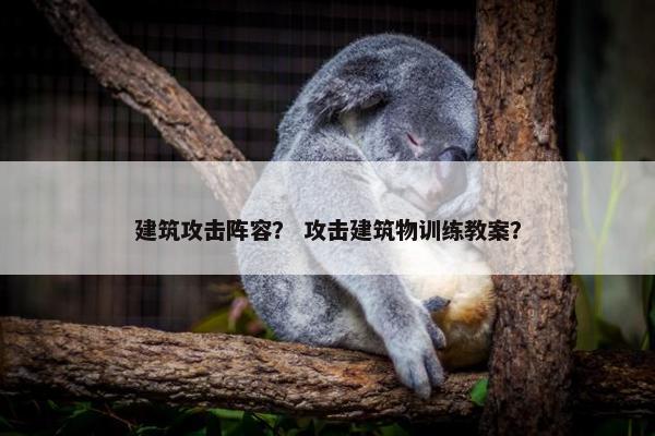 建筑攻击阵容？ 攻击建筑物训练教案？