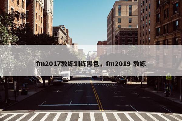 fm2017教练训练黑色，fm2019 教练