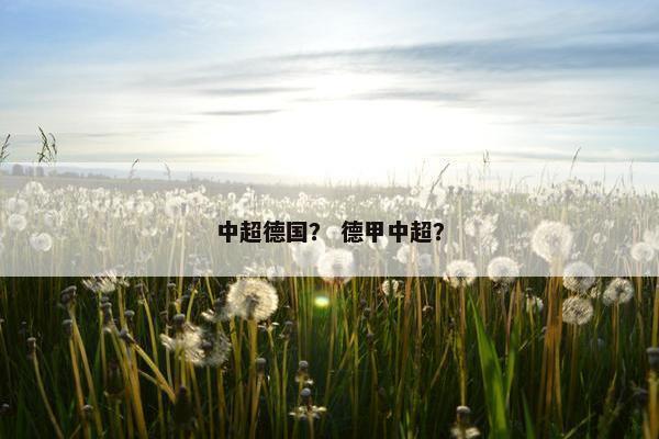 中超德国？ 德甲中超？