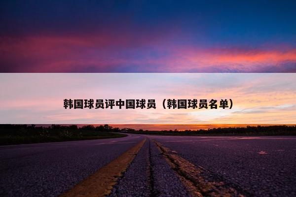 韩国球员评中国球员（韩国球员名单）