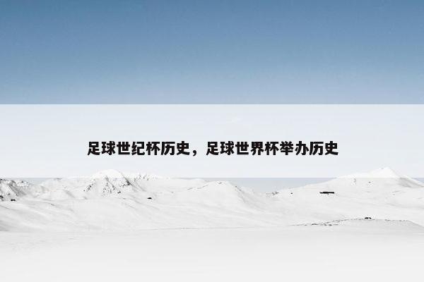 足球世纪杯历史，足球世界杯举办历史