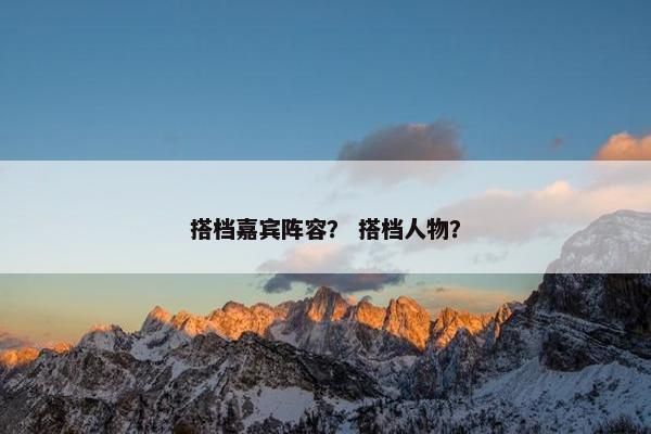 搭档嘉宾阵容? 搭档人物? 搭档嘉宾阵容? 搭档人物?
