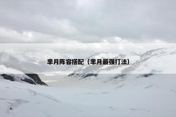 芈月阵容搭配（芈月最强打法）