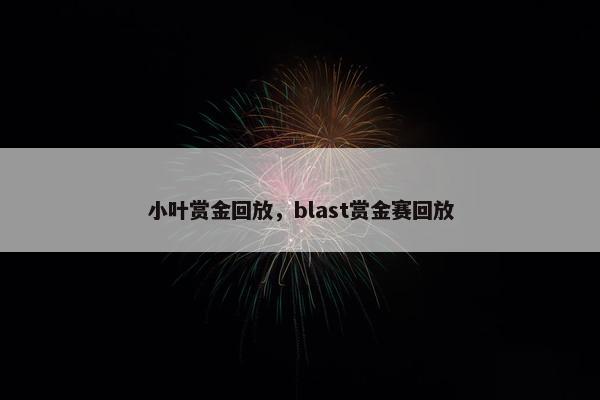 小叶赏金回放，blast赏金赛回放