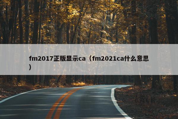 fm2017正版显示ca（fm2021ca什么意思）