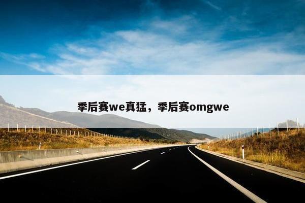 季后赛we真猛，季后赛omgwe