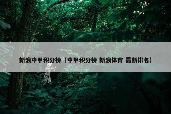 新浪中甲积分榜（中甲积分榜 新浪体育 最新排名）