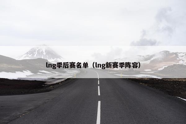 lng季后赛名单（lng新赛季阵容）