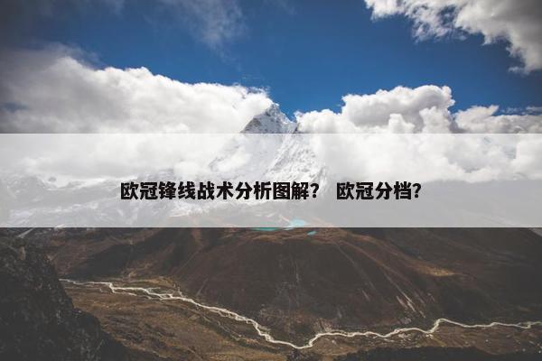 欧冠锋线战术分析图解？ 欧冠分档？