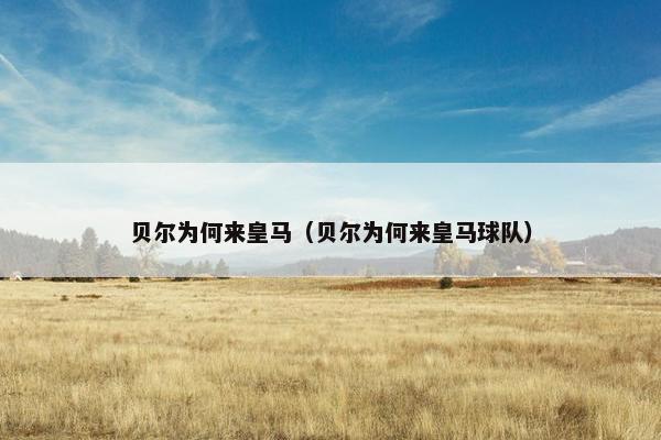 贝尔为何来皇马(贝尔为何来皇马球队) 贝尔为何来皇马(贝尔为何来皇马球队)