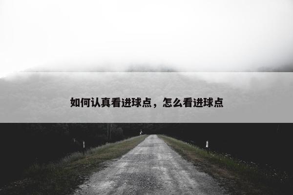 如何认真看进球点，怎么看进球点