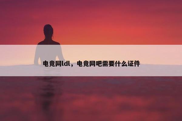 电竞网ldl，电竞网吧需要什么证件