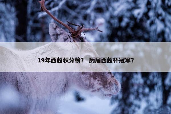 19年西超积分榜？ 历届西超杯冠军？