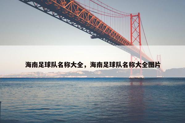 海南足球队名称大全，海南足球队名称大全图片