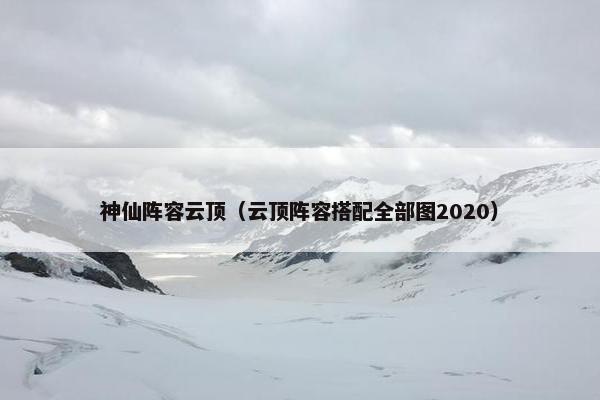 神仙阵容云顶（云顶阵容搭配全部图2020）