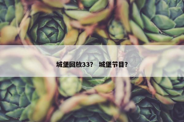 城堡回放33？ 城堡节目？