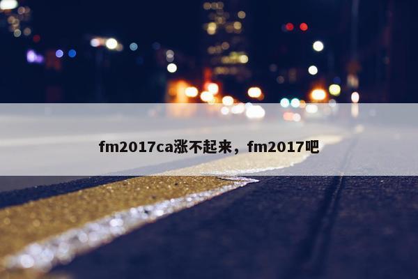 fm2017ca涨不起来，fm2017吧