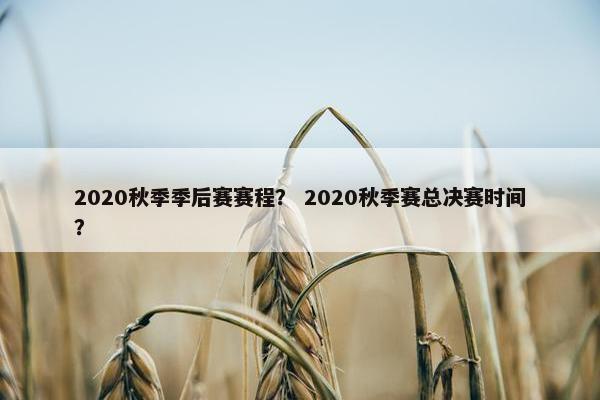 2020秋季季后赛赛程？ 2020秋季赛总决赛时间？
