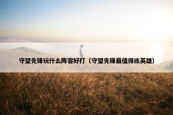 守望先锋玩什么阵容好打（守望先锋最值得练英雄）